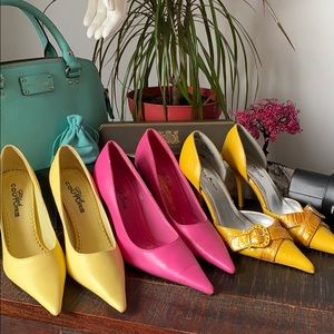 3 pairs of high heeled shoes